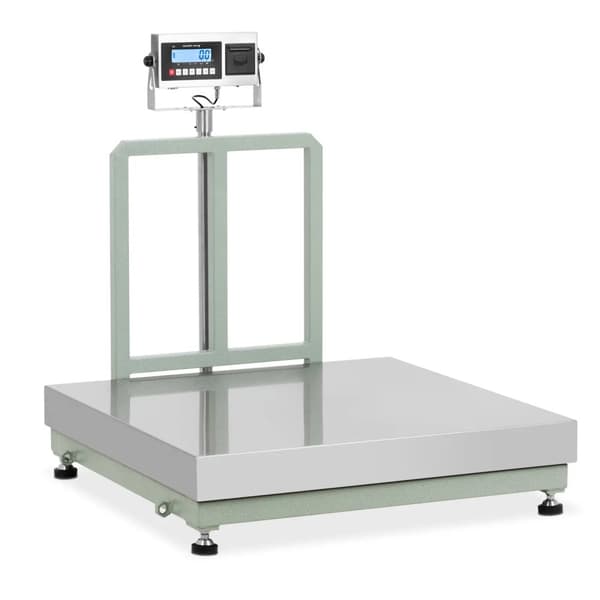 Steinberg Systems - Plattformsvåg - 600 kg / 0,05 kg - 100 x 100 cm - LCD med etikettsskrivare