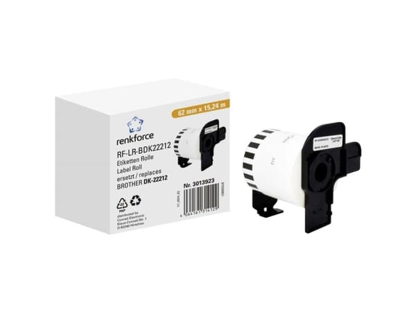 Renkforce RF-6027846, 15,24 m, 6,2 cm, 1 stykker, Hvit, Papir, QL-550 QL-500 QL-500A QL-500BS QL-500BW QL-560VP QL-560 QL-570 QL-580N QL-650TD