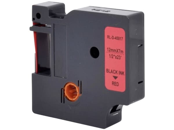 Renkforce RF-6027822, Svart på rødt, Permanent akryl, Kontinuerlig etikett, D1, Sort, DYMO