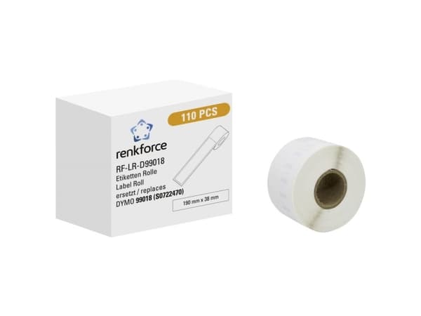 Renkforce RF-6027840, Hvit, Selvklebende skriveretikett, Kontinuerlig etikett, Rull, Papir, Direkte Termisk