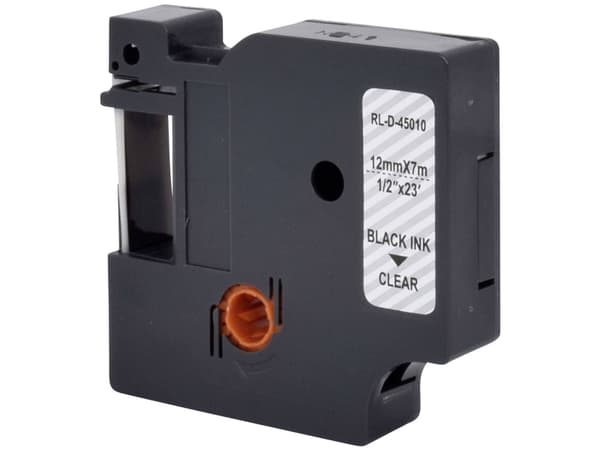 Renkforce RF-6027820, Svart på gjennomsiktig, Permanent akryl, Kontinuerlig etikett, D1, Sort, DYMO