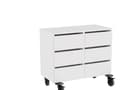 Miniatyrbilde 1 av 2: Opbevaring Stig 2x1,5 rum, 6 skuffer, hvid laminat, hjul