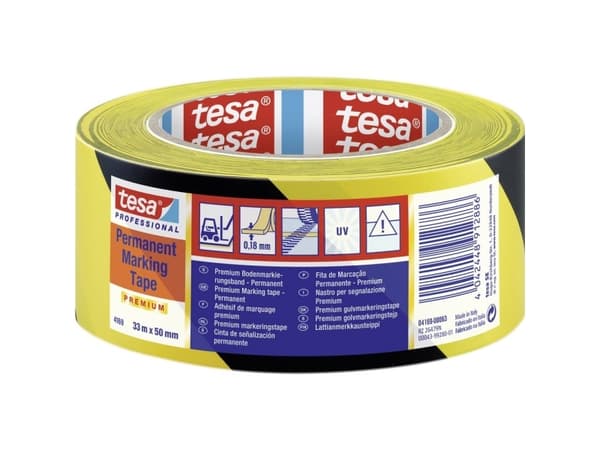 tesa 4169 04169-00063-94 Gulvmarkeringstape Sort/gul (L x B) 33 m x 50 mm 6 stk