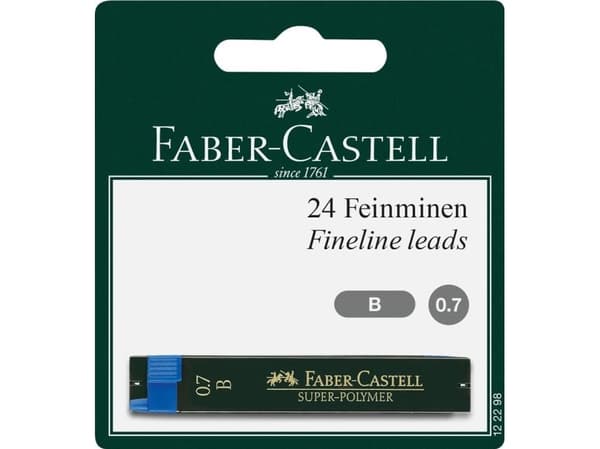 Faber-Castell Super-Polymer - Bly for blyant - superpolymer - B - 0.7 mm - 12 deler (en pakke 2) - for GRIP 2011; GRIP PLUS; TK-FINE VARIO L