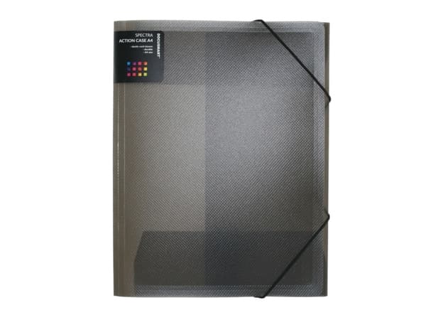 Docusmart Elastikmappe A4 PP Røg / Sort - (24 stk.)