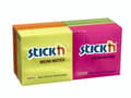 Miniatyrbild 2 av 2: Stick Notes Neon 76x76mm, gul, blå, magenta, grön. Pk/12 st ass.127x56x153mm 0,838kg (12st) - (12 st per förpackning)