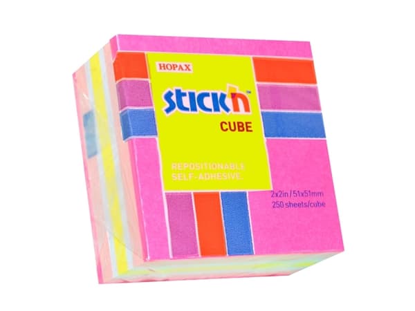 Neonkub Mini 51x51 250 Blad Lyserød