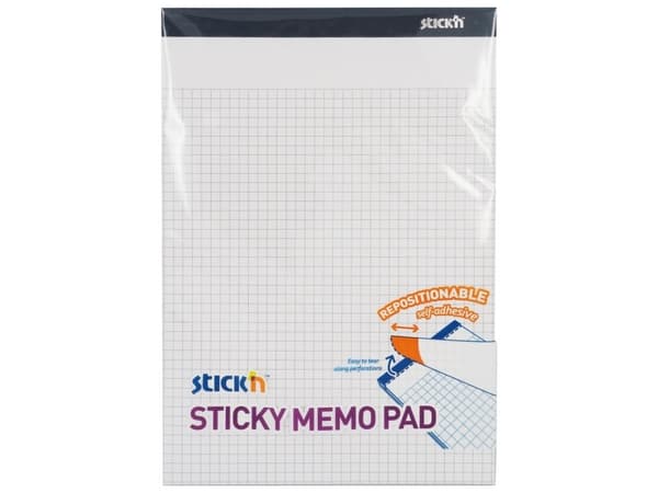 Notes Stick'N memo gul w/tern med självhäftande ark 254x178mm 50 ark/block