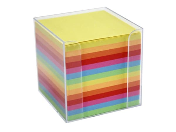 Kubusdispenser kulørt Folia 700ark 9,5x9,5x9,5 cm