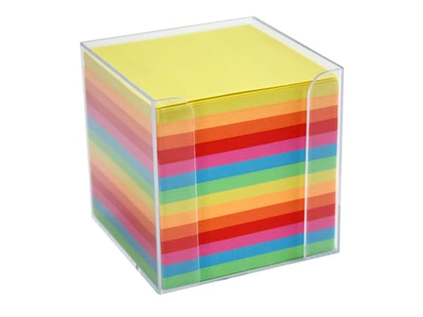 Kubusdispenser kulørt Folia 700ark 9,5x9,5x9,5 cm