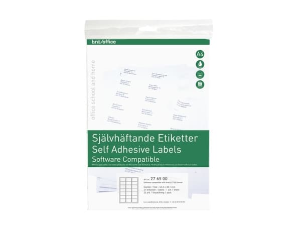 Kopi & Laseretikett 63,5x38,1mm 25 Pakn