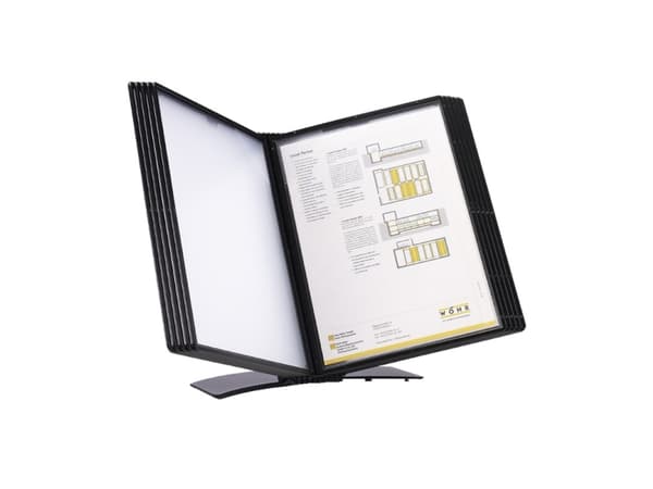 Easymount Bord Display A4 Sort till 10 Lommer