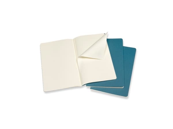Cahier Journal Blank Large Brisk Blue 3-Pak130x210x13.999999999999998mm 0.3kg (3st) - (3 st per oförpackad eller oförpackad)