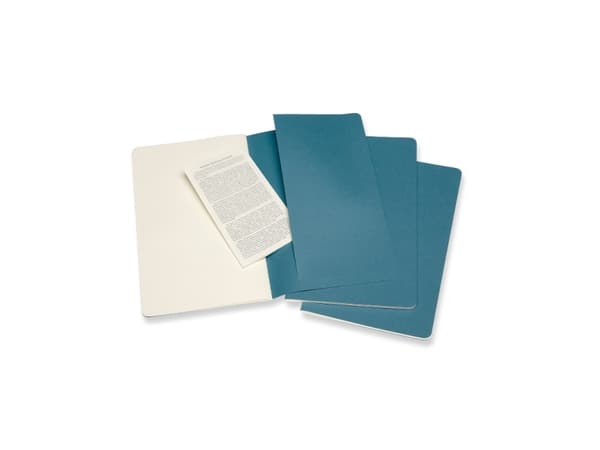 Cahier Journal Blank Large Brisk Blue 3-Pak130x210x13.999999999999998mm 0.3kg (3st) - (3 st per oförpackad eller oförpackad)