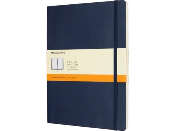 Moleskine Classic Notebook XL, linjeret, soft cover Sapphire Blue