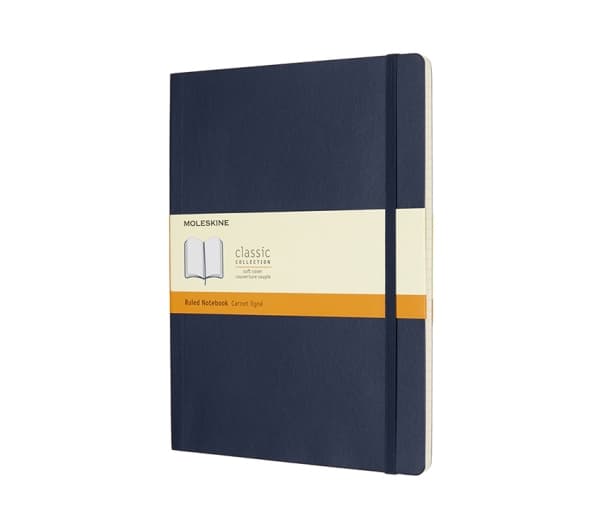 Moleskine Classic Notebook XL, linjeret, soft cover Sapphire Blue