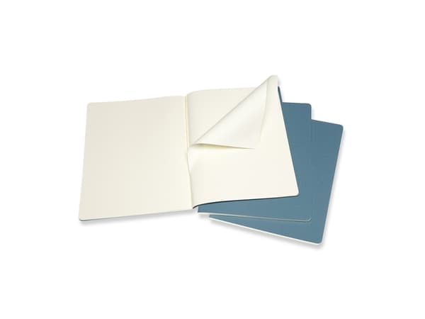 Cahier Journal Blank XL Brisk Blue 3-Pak250x190x20mm 0,74kg (3st) - (3 st per oförpackad eller oförpackad)
