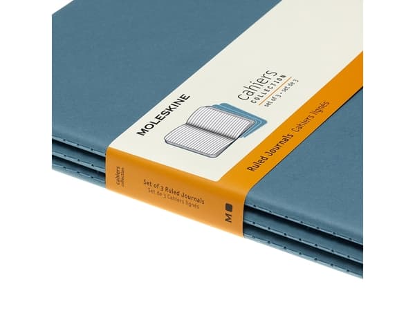 Cahier Journal Linjeret XL Brisk Blue 3-Pak250x190x20mm 0,74kg (3st) - (3 st per oförpackad eller oförpackad)