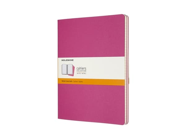 Moleskine Cahier, Monokromatiskt, Rosa, 120 ark, 70 g/m ^, Linjerat papper, Inbunden
