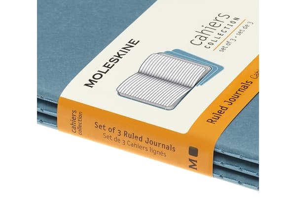 Cahier Journal Linjeret Pocket Brisk Blue 3-Pak