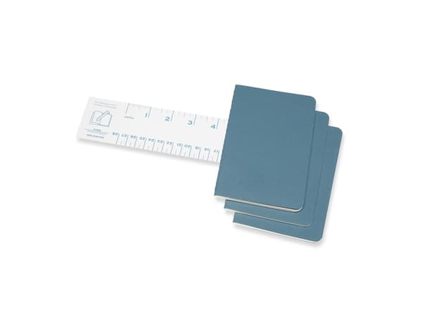 Cahier Journal Linjeret Pocket Brisk Blue 3-Pak