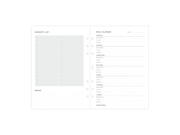 Filofax Måltidsplanlægger A5 Refill