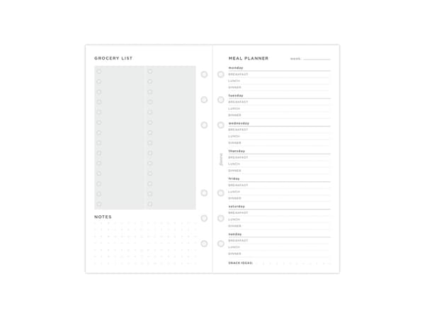Filofax Måltidsplanlægger Personal Refill