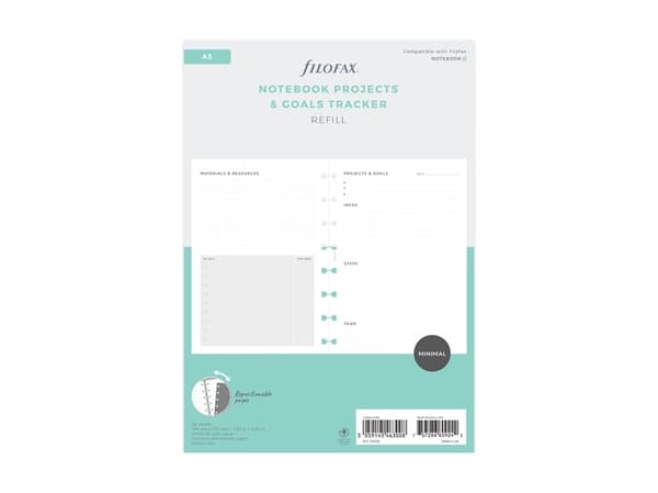 Filofax Notesbog Refill Projects & Goals A5