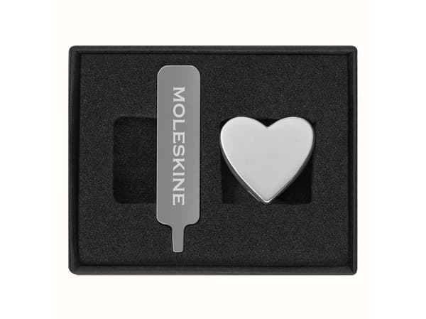 Moleskine Pins Hjerte Sølv