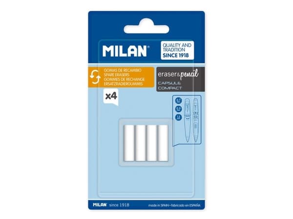 MILAN Viskelæder CAPSULE 2B Stiftblyant 4 stk Blister