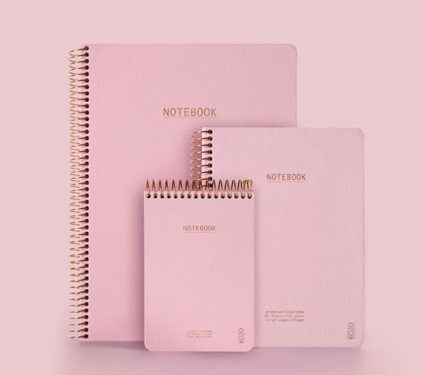 KOZO Notesbog A6 Premium Dusty Pink - (6 stk.)