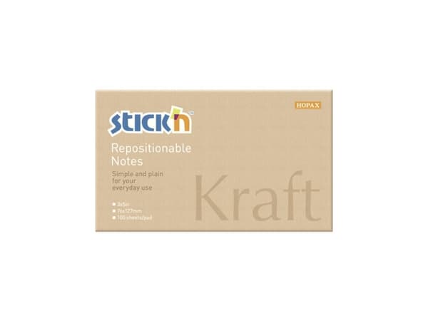 Notesblok 76x127 100 Blad Kraftpapir Brun - (12 stk.)