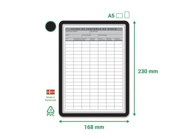 Magneto Frame Självhäftande Avtagbar A5x2, Svart