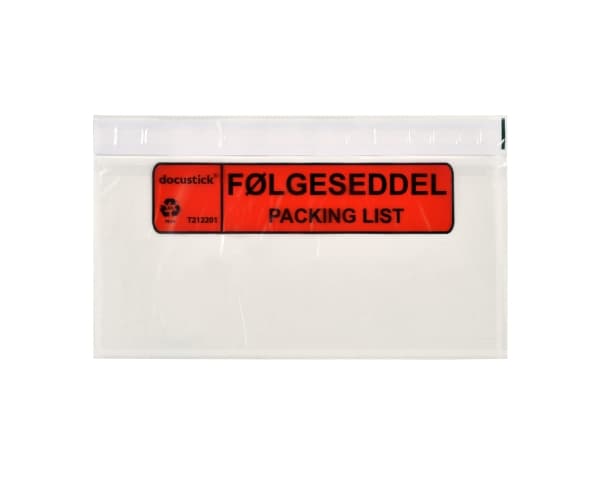 Følgeseddellomme C65/DL Med Tryk 1000st