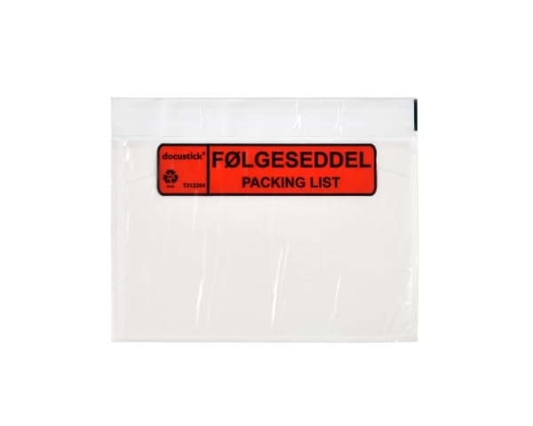 Følgeseddellomme C6 Med Tryk 1000st