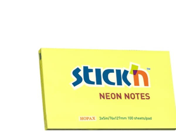 Anteckningsblock Neon 76x127 100 ark Gul - (12 st.)