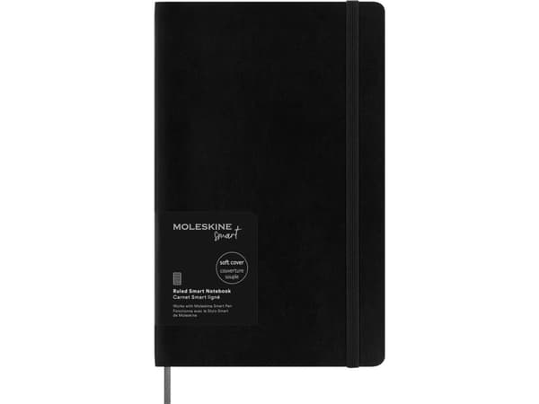 Smart Notesbog Soft Linjeret Large Sort