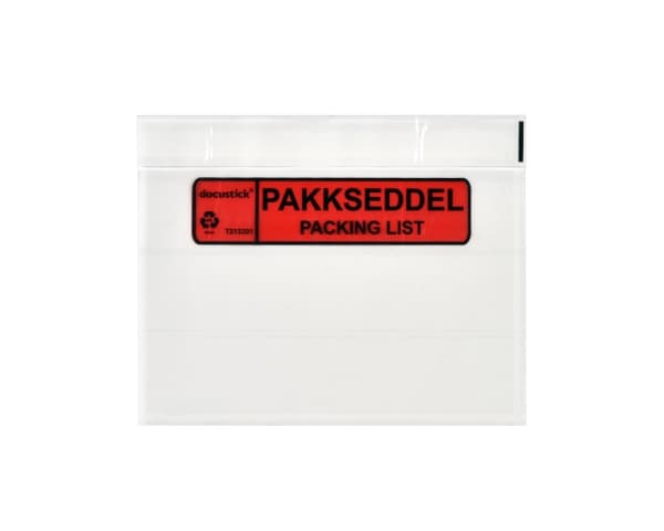 Følgeseddellomme C6 Med Tryk 1000st DK/EN