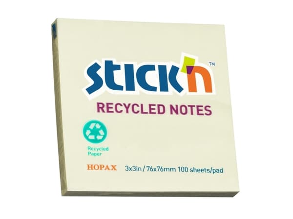 Noteblokk 76x76 100 Blad Gul - (12 stk.)