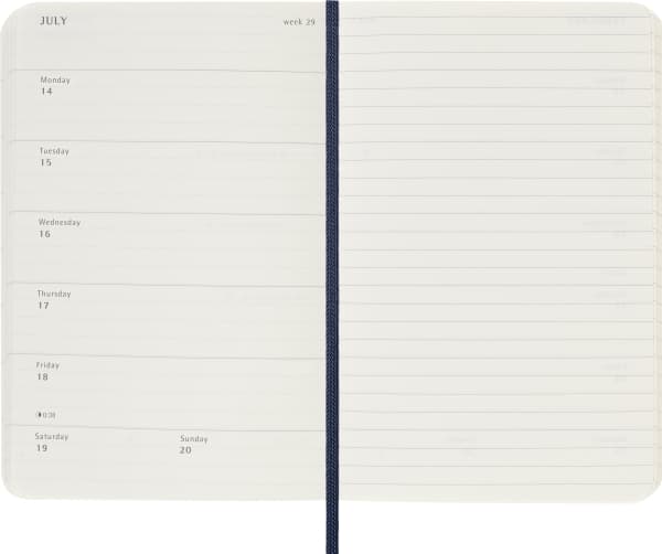 Classic Soft 12M Week Note Pocket Sapphire Blue 2025