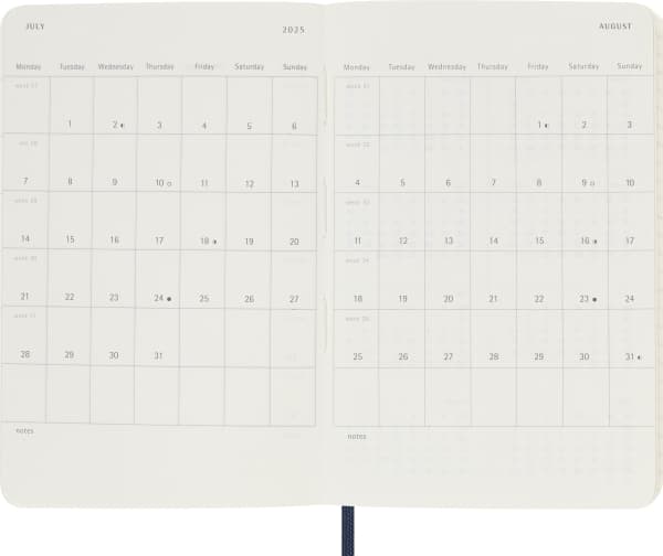 Classic Soft 12M Week Note Pocket Sapphire Blue 2025