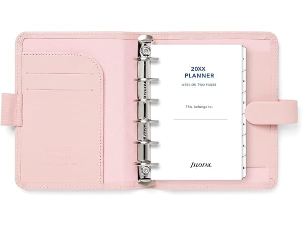 Filofax Saffiano System Calendar Pocket Blush