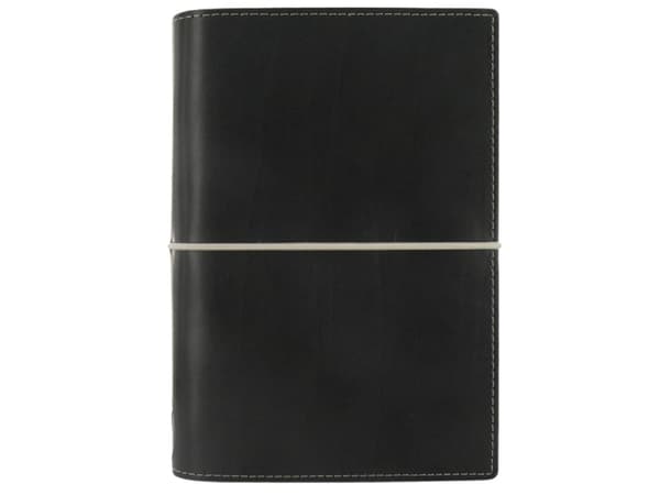 Filofax Domino Personal, konstläder, mocka, svart, 5 fickor, 133 mm, 35 mm, 190 mm