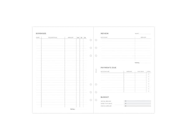 Filofax Budget Planner Refill A5