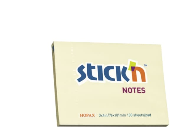 Anteckningsblock 76x101 100 ark Pastellgul - (12 st.)