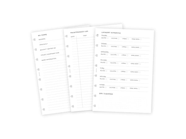 Filofax Household Planner Muistikirjan täyttö A5
