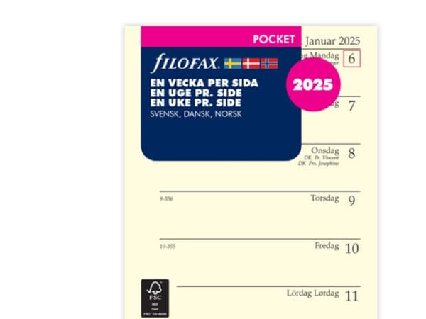 Refill Pocket 2025 Uge Per Siden Svensk/Dansk/Norsk