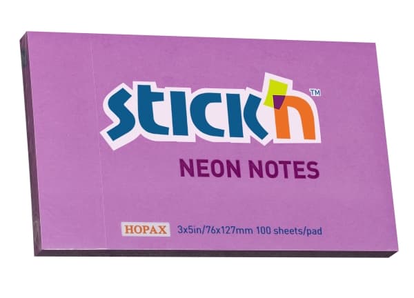 Anteckningar block Stick'N NEON 100b 76x127 Lila127x10x76mm 0,075kg (1stk)