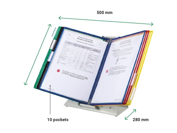 Tarifold Bord Display A4 20 Lommer Assorterede Farver