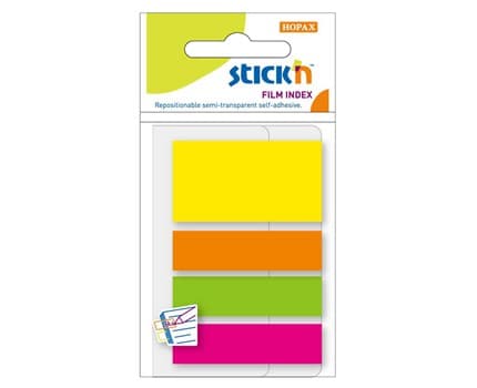 Indeksfaner 3st 45x12 1st 45x25 45 Blad Assorterat Neon - (24 stk.)